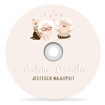Płyta DVD nadruk BABCIU DZIADKU JESTEŚCIE NAJLEPSI Dzień Babci Dziadka