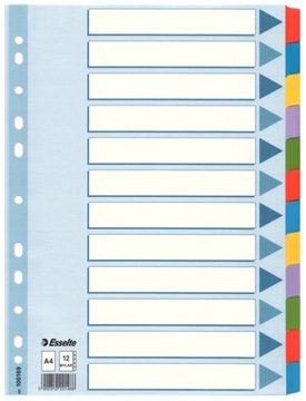 przekładki kartonowe MYLAR A4 1-12 kolor 100169