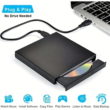 Внешний привод CD-DVD, тонкий портативный внешний привод CD-RW DVD-RWr USB 2.0