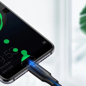 Кабель Ugreen USB - USB Type C Quick Charge 3.0 3A 0,25м черный (US28
