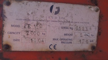 ГИДРАВЛИЧЕСКИЙ ЗАХВАТ ПОДДОНОВ FIELDEN FE150