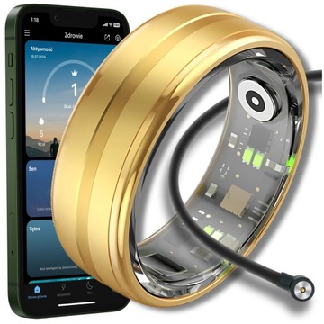 SMART RING INTELIGENTNY PIERŚCIONEK TĘTNO STRES KROKI SEN SPORT SMARTRING