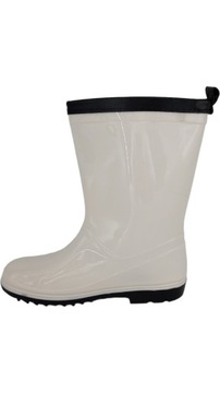 ДЕТСКИЕ РЕЗИНКОВЫЕ БОТИНКИ С УЗОРОМ БАНТ КРЕМОВО-ЧЕРНЫЕ r26