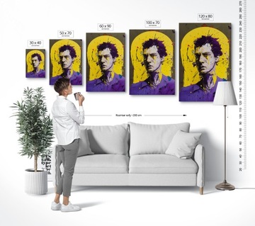 Картина холст гостиная спальня абстрактное лицо фиолетовое ABST00100 60x90