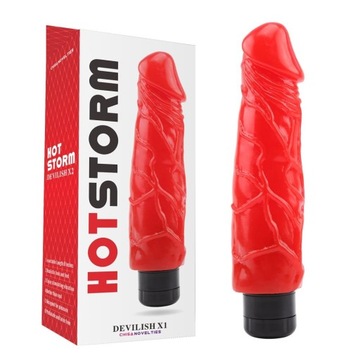 WIBRUJĄCE DILDO - CZERWONY - WIBRATOR - GAŻDŻET