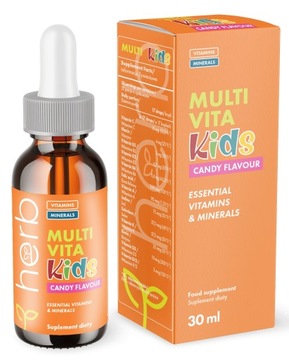 HERB MULTI VITA FOR KIDS 30ml WITAMINY I MINERAŁY DLA DZIECI W KROPLACH