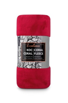 Koc CORAL 150x200 cm pluszowy miły Carbotex 300 g czerwony