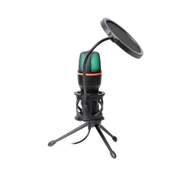 USB LED КОНДЕНСАТОРНЫЙ МИКРОФОН ДЛЯ КОМПЬЮТЕРА + ПОДСТАВКА