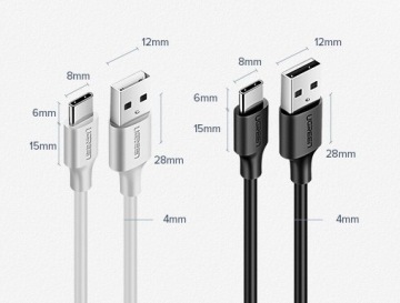 КАБЕЛЬ ТИПА C USB-A — КАБЕЛЬ USB-C 480 МБ/С 3 А БЫСТРЫЙ ПРОЧНЫЙ 1,5 М