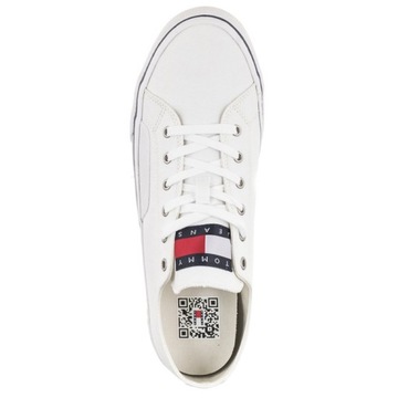 Buty Męskie Trampki Skórzane Tommy Hilfiger Canvas Białe