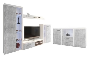 Zestaw mebli OLIMP+KOMODA Fronty: BETON jasny