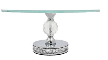 PATERA SZKLANA NA CIASTA OWOCE⌀ 30 cm 23333 SILVER