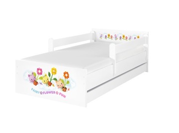Łóżko dziecięce BABYBOO MAX 180x90 materac szuflada KOCI DOMEK GABI