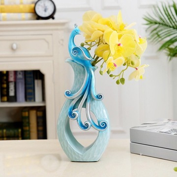 Ваза из смолы в форме павлина Ваза для цветов в форме павлина для синей полки ресторана