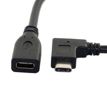 Угловой удлинительный кабель USB 3.1 C типа C M/F, 0,2 м
