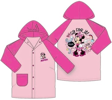 Dziewczęcy płaszcz przeciwdeszczowy Minnie Mouse - Go For It! EU 128 Ciemnoróżowy