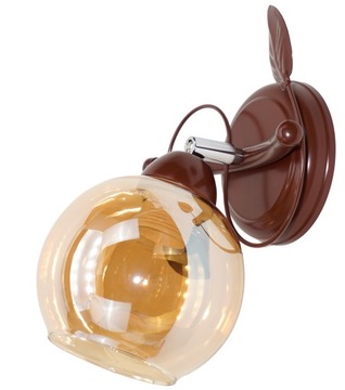 Kinkiet PA1-133B-br regulacja lampa LED na ścianę Klosz szklany KOLORY E27