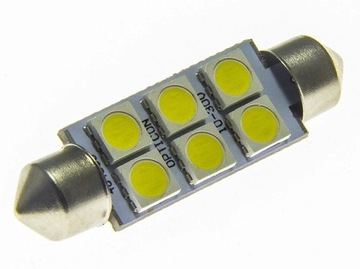 Żarówka Led 42mm C5W C10W 12V 24V DC Niebieski