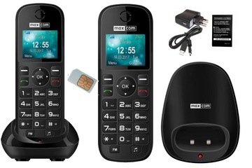 Мобильный телефон для пенсионеров, стационарный, с сим-картой, MAXCOM MM35D, БЕСПЛАТНО