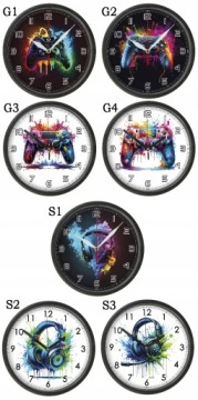 Настенные часы Gamepad 3 Gamer со стеклом Бесшумный механизм GR