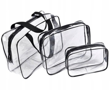 Набор из прозрачной, вместительной косметички 3-в-1.
