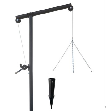 Grill ogrodowy ogniskowy żuraw wysięgnik ramię 190 cm uchwyt do montażu