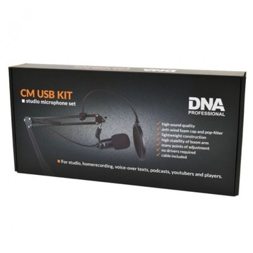 Комплект конденсаторного микрофона DNA CM USB KIT, кабель поп-фильтра на кронштейне