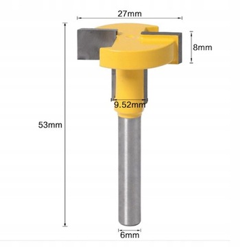 Carbide 6mm Shank T Typ Dłutowanie do drewna Frez