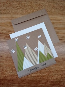 ЭКО Рождественская открытка, Рождество, ёлки