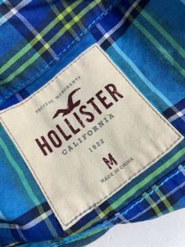 43 oryginalna niebieska vintage wzory bawełna krata Hollister M letnia