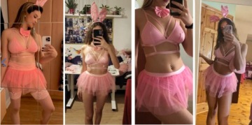 ЖЕНСКИЙ КОСТЮМ ЗАЙЧИКА, РОЗОВЫЙ M