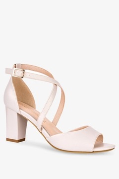 БОСОНОЖКИ ЖЕНСКИЕ НА КАБЛУКЕ, МОДНЫЕ, В КРЕСТОВУЮ ПОЛОСКУ, ЖЕМЧУЖНЫЕ, СТАБИЛЬНЫЕ, ЛЕГКИЕ, размер 38