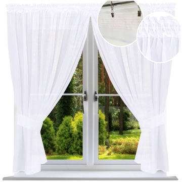 FIRANA GOTOWA GŁADKA 130x300 FIRANKI WOAL PANEL ŁAPACZ SNÓW FIRANY BIAŁE
