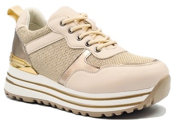 Buty Sneakersy Damskie Sportowe Wygodne Koturn 38