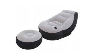 Sofa Nadmuchiwana Fotel Dmuchany Materac Jednoosobowy Intex + Podnóżek