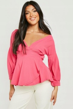 BOOHOO MATERNITY BLUZKA Z DEKOLTEM W SEREK M