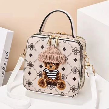 ЖЕНСКАЯ СУМКА, СУМКА НА ПЛЕЧЕ, МАЛЕНЬКИЙ МИШКА ТЕДДИ, МИШКА ТЕДДИ, ЦВЕТ