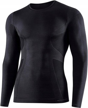 Koszulka Brubeck COMFORT WOOL z długim rękawem męska czarna M