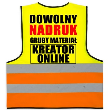 KAMIZELKA ODBLASKOWA BHP Z NADRUKIEM LOGO GRUBA ROZM. XL
