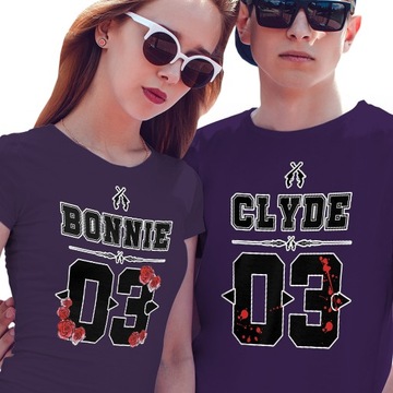 KOSZULKI KOSZULKA T-SHIRT DLA PAR BONNIE 03 CLYDE 03 JAKOŚĆ