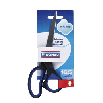 NOŻYCZKI BIUROWE DONAU SOFT GRIP 16,5CM NIEBIESKIE