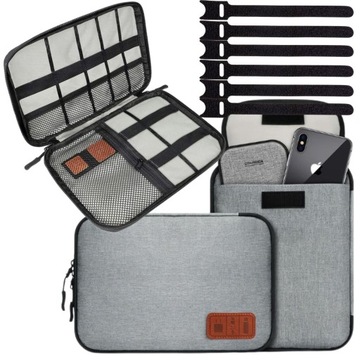 Torba ORGANIZER etui na kable ładowarki akcesoria + RZEPY GRATIS podróżny