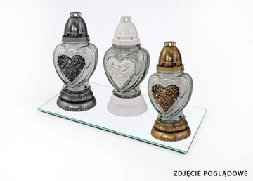 SZKLANA PODSTAWKA POD ZNICZE z LUSTRA 569g 35x35cm