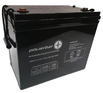 PowerBat CBE 12 В, 75 Ач, гелевый аккумулятор глубокого цикла