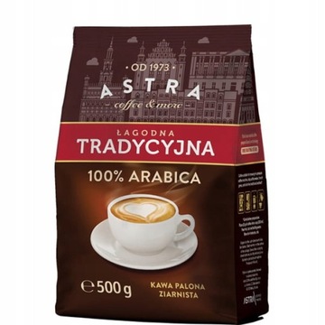 Kawa łagodna tradycyjna ziarno ASTRA 500g