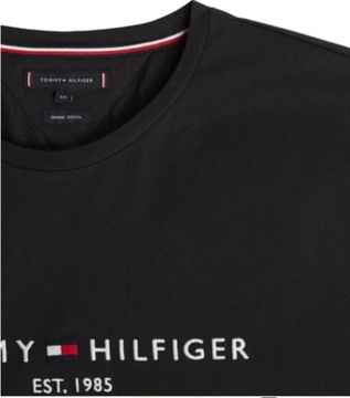 Tommy Hilfiger Koszulka T-shirt czarna logo Tee L