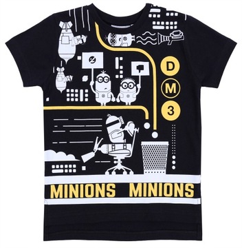 Czarna koszulka Gru, Dru i Minionki 3-4 lat 104 cm