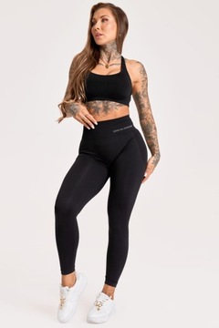 LEGINSY SOLID BLACK GYM GLAMOUR M