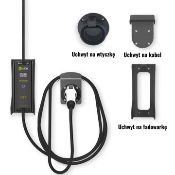 Uchwyt ścienny wtyku Typ 1 do ładowarki auta elektrycznego skośny DGN 3329