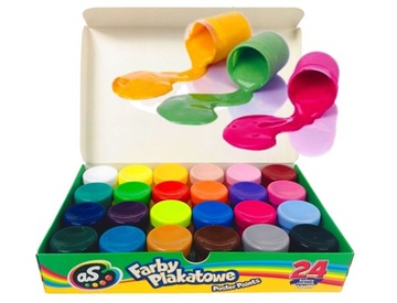 Farby plakatowe AS 24 kolory - 20 ml